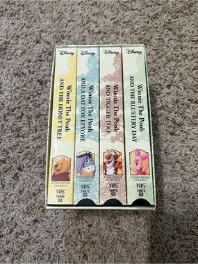 Vintage Winnie the Pooh Four Piece VHS Movie Box Set Gift Set